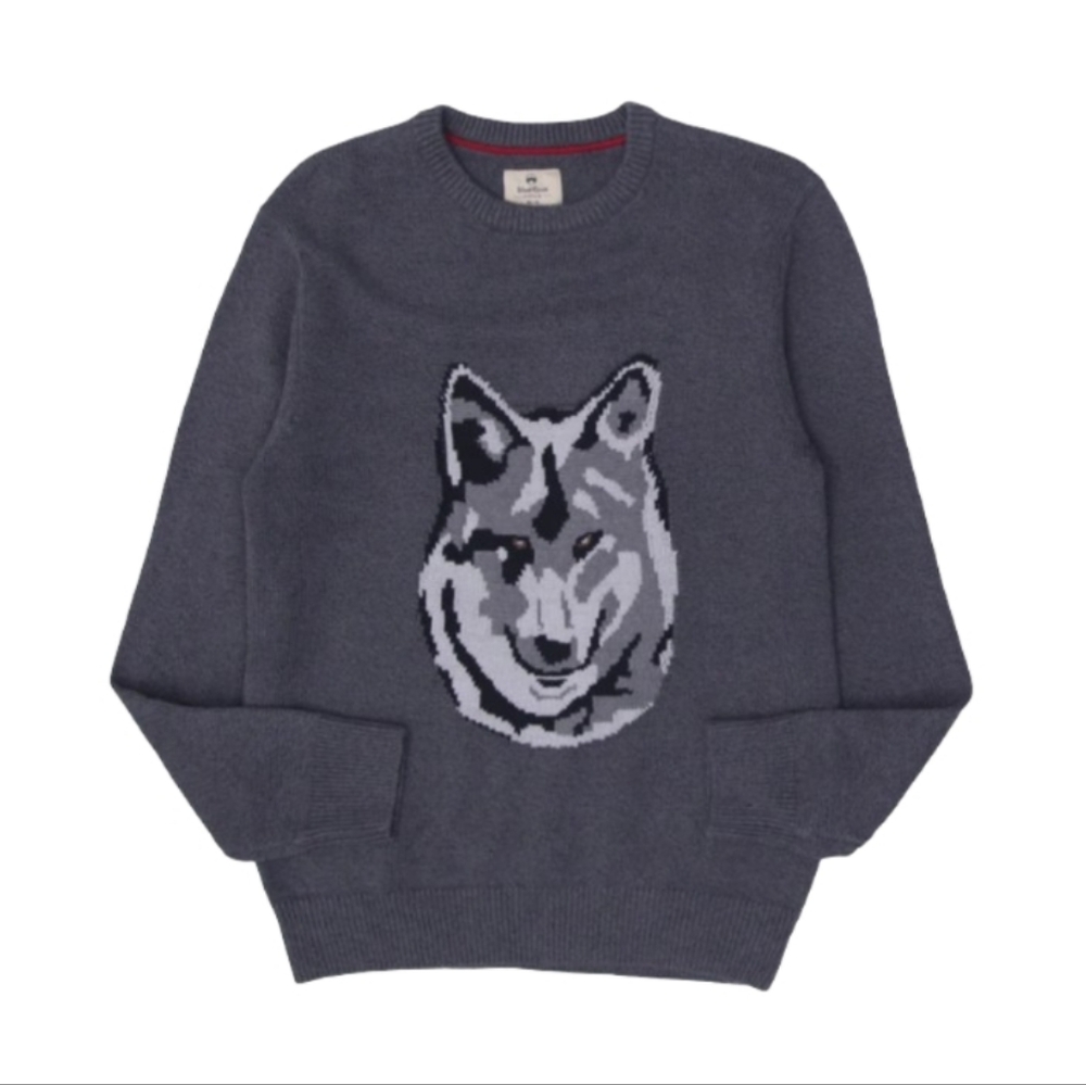 Wind River Heritage Sweater Vintage Gray Grey Wolf Unisex Large - Picture 2 of 5